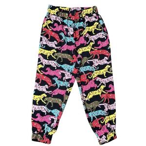 CROSBY By Mollie Burch Colorful Leopard Joggers Womans Sz S-Shine Your Bright